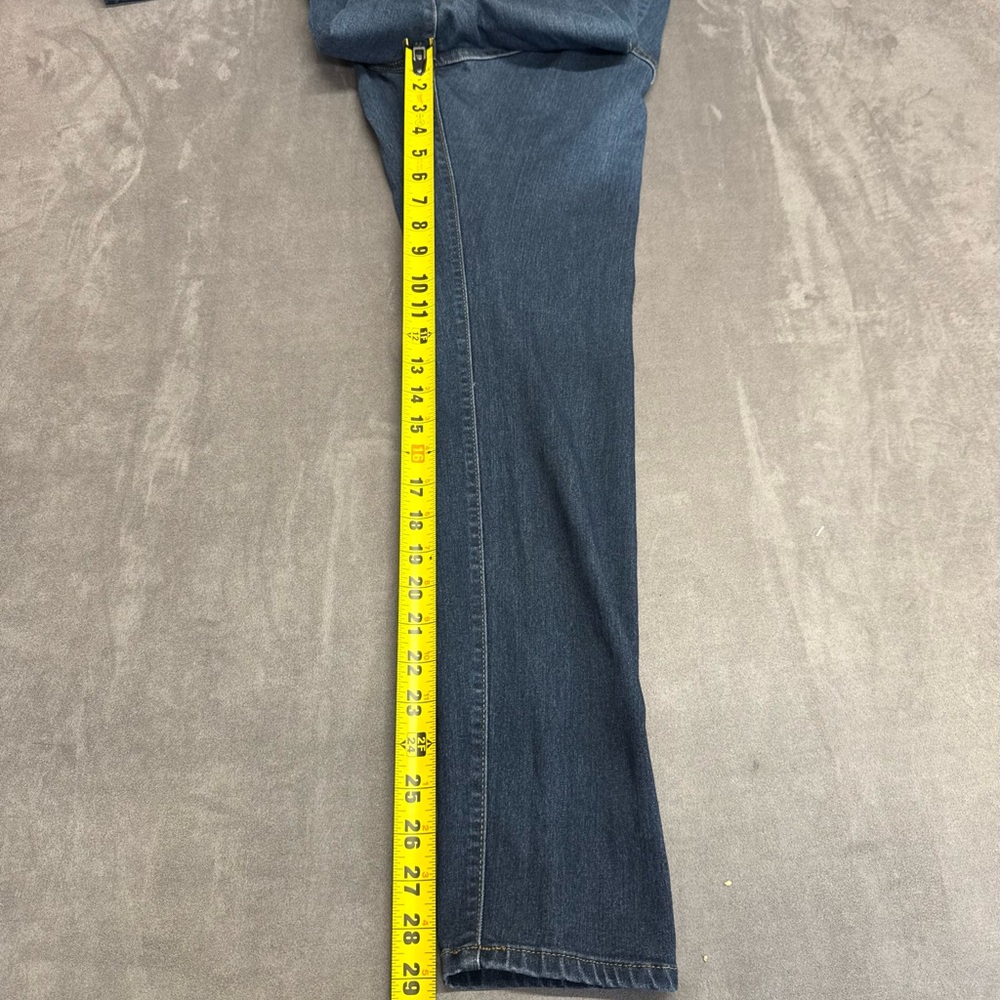 American Bazi Women's Skinny Jeans high rise size 11 distressed Dark Blue denim - Picture 14 of 16